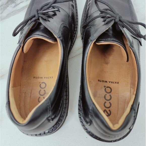 Ecco Men\'s Seattle Apron Tie Black Leather Oxford Dress Shoes, Sz 11 main image 8